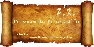 Prikosovits Krisztián névjegykártya